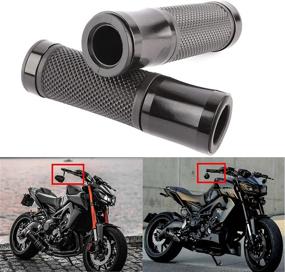 img 4 attached to 🏍️ Улучшите свой опыт езды на мотоцикле с 7/8" 22mm рукоятками из алюминия CNC и резины для спортивного мотоцикла, чоппера и круизера.