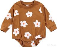 👶 crewneck sweater romper long sleeve bodysuit top - unisex baby boy girl oversized pullover for fall логотип