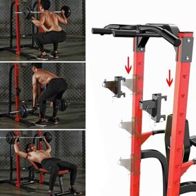 img 3 attached to ZENOVA Multi-Function Power Tower Pull Up Bar Station Workout Dip Station With J Hook Home Strength Training Fitness Equipment