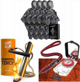 img 4 attached to Be Prepared: Emergency Camo Poncho, Small Fire Starter, And Hiking Compass Bundle