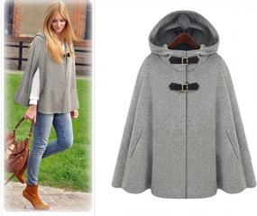 img 3 attached to Stay Trendy And Chic With CHARTOU Women'S Wool Baggy Poncho Cape Cardigans