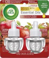 🍎 air wick apple cinnamon medley scented oil refills - holiday scent, 2x0.67oz, essential oils, air freshener, packaging may vary (6233880420) logo