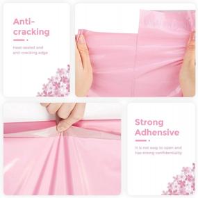 img 2 attached to 200 Sakura Pink Metronic Poly Mailers - Large, Waterproof Shipping Bags For Small Businesses