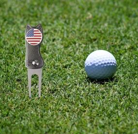 img 1 attached to Stainless Steel Switchblade Golf Divot Tool - Portable Lawn Repair With Art The Great Wave And Starry Night Ball Marker!