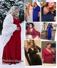 img 3 attached to Plus Size Long Sleeve Maxi Dress With Pockets - A Perfect Casual Party Dress For Women!