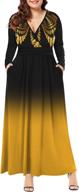 макси-платье больших размеров с длинными рукавами и карманами - идеальное повседневное вечернее платье для женщин! логотип