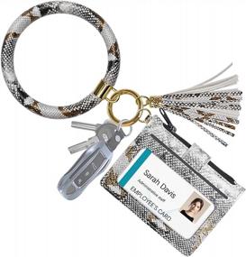 img 4 attached to Women'S Doormoon Tassel Keychain Wallet Wristlet Bracelet Ring Bangle