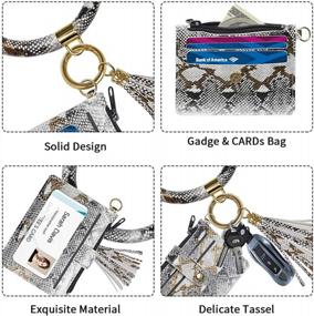 img 1 attached to Women'S Doormoon Tassel Keychain Wallet Wristlet Bracelet Ring Bangle