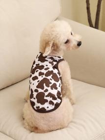 img 3 attached to Milumia Pet Dog Shirt For Small Medium Puppy Dogs Cow Print Tank Tops Cat Clothes Multicolor X-Small