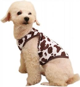 img 4 attached to Milumia Pet Dog Shirt For Small Medium Puppy Dogs Cow Print Tank Tops Cat Clothes Multicolor X-Small