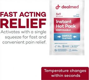 img 2 attached to Dealmed Instant Hot Pack – Pack Of 3, 5" X 9" Disposable Hot Packs For Injuries, Swelling, Sprains, Muscle Soreness And More, Single Squeeze Activation