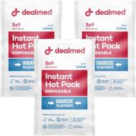 dealmed instant hot pack – pack of 3, 5" x 9" disposable hot packs for injuries, swelling, sprains, muscle soreness and more, single squeeze activation logo