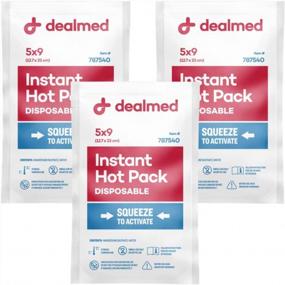 img 4 attached to Dealmed Instant Hot Pack – Pack Of 3, 5" X 9" Disposable Hot Packs For Injuries, Swelling, Sprains, Muscle Soreness And More, Single Squeeze Activation