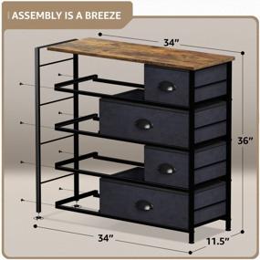 img 2 attached to 8-Drawer Dresser Storage Tower: Steel Frame & Wood Top For Bedroom, Closet, Hallway, Nursery & Entryway Organization