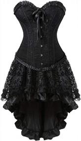 img 4 attached to Unleash Your Gothic Side With Kranchungel'S Steampunk Corset Skirt Renaissance Dress