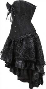 img 3 attached to Unleash Your Gothic Side With Kranchungel'S Steampunk Corset Skirt Renaissance Dress