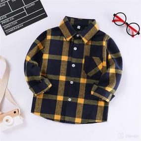 img 3 attached to 👶 Adorable Plaid Flannel Toddler Shirt: Long Sleeve T-Shirt Tops for Baby Boys and Girls, Premium Kid's Clothes