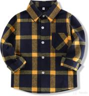 👶 adorable plaid flannel toddler shirt: long sleeve t-shirt tops for baby boys and girls, premium kid's clothes logo