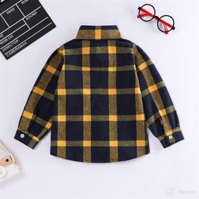 img 2 attached to 👶 Adorable Plaid Flannel Toddler Shirt: Long Sleeve T-Shirt Tops for Baby Boys and Girls, Premium Kid's Clothes