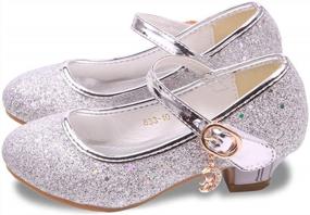 img 4 attached to ALPHELIGANCE Sparkly Mary Jane Flats - Princess Dress Shoes for Girls