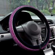 🚗 15 inch universal purple car steering wheel cover: warm & fluffy suv accessory логотип