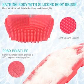 img 1 attached to Body Brush For Sensitive Skin - Soft Silicone Bath Exfoliating Glove For Gentle Cleansing And Scrubbing - Food-Grade Material And Delicate Pink Hue