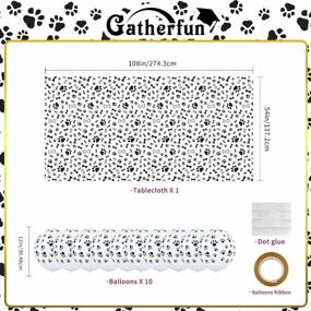 img 1 attached to Gatherfun Dog Paw Prints Birthday Party Supplies Paper Plates Napkins Cups Knives Forks Spoons Tablecloth With Balloons And Banner For Kids Birthday Party Puppy Themed Party Decorations, Serve 25