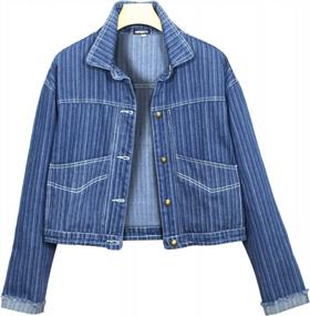 img 4 attached to Wardrobe Essential: NASKY Womens Classic Cropped Denim Jacket With Pockets