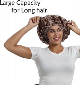 img 1 attached to Adjustable 19 Momme Mulberry Silk Lined Sleep Cap For Curly And Long Hair Care - SAYMRE 100% Satin Bonnet