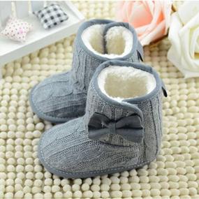 img 2 attached to CdyBox Little Baby Fleece Fur Knit Snow Boots - Warm Winter Infant Shoes for 0-18 Months