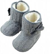 cdybox little baby fleece fur knit snow boots - warm winter infant shoes for 0-18 months логотип