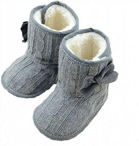 img 4 attached to CdyBox Little Baby Fleece Fur Knit Snow Boots - Warm Winter Infant Shoes for 0-18 Months