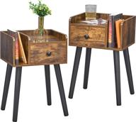 2-pack bewishome wood nightstands w/ drawer - perfect end table for bedroom & living room! logo