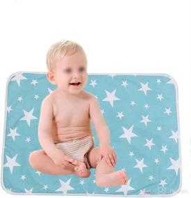 img 4 attached to Large Washable Baby Changing Pad Mats - Ultra-Soft Cotton Urine Mat Diaper Nappy Bedding Changing Cover Pad - Disposable Sanitary Baby Infant Toddler Diaper Liners Covers (Dream Stars)