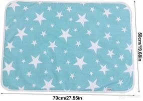 img 2 attached to Large Washable Baby Changing Pad Mats - Ultra-Soft Cotton Urine Mat Diaper Nappy Bedding Changing Cover Pad - Disposable Sanitary Baby Infant Toddler Diaper Liners Covers (Dream Stars)