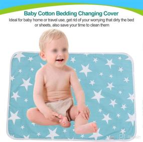 img 1 attached to Large Washable Baby Changing Pad Mats - Ultra-Soft Cotton Urine Mat Diaper Nappy Bedding Changing Cover Pad - Disposable Sanitary Baby Infant Toddler Diaper Liners Covers (Dream Stars)