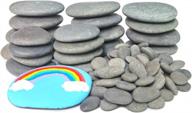 120pcs diy painting rocks kit - medium/small/tiny flat & smooth kindness stones for arts, crafts, decoration - hand picked for rock art projects logo