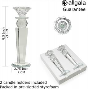 img 3 attached to Allgala Set Of 2 Crystal Glass Made Reverse Tapered Pillar And Hand Crafted Ball Candlesticks-8.5"-HD89151
