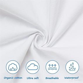 img 3 attached to 👶 Waterproof Pack N Play Sheet Organic Cotton 2 Pack Fitted Cover - Mini Crib Sheets, Portable Protector - Graco/Dream on Me Playard Mattress Pad, Pack and Play Sheet - Baby Girl/Boy, White