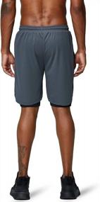 img 1 attached to Men'S 2-In-1 Running Shorts Gym Workout Quick Dry With Phone Pocket By Pinkbomb