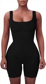 img 4 attached to Women'S Sexy One Piece Romper Jumpsuit - ZileZile Sleeveless Tank Top Shorts