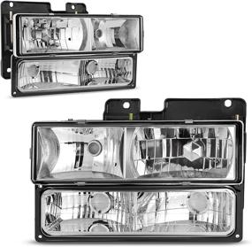 img 4 attached to 🚙 AUTOSAVER88 Headlight Assembly and Bumper Lights for 1994-2002 Chevy Suburban Silverado Tahoe C/K 1500/2500/3500 GMC Suburban Yukon Pickup Truck