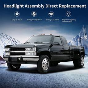 img 1 attached to 🚙 AUTOSAVER88 Headlight Assembly and Bumper Lights for 1994-2002 Chevy Suburban Silverado Tahoe C/K 1500/2500/3500 GMC Suburban Yukon Pickup Truck