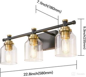 img 3 attached to SOLFART Vintage 3-Light Glass Shade Vanity Light 💡 Fixture for Bathroom - Elegant Over Mirror Globe Bath Fixtures