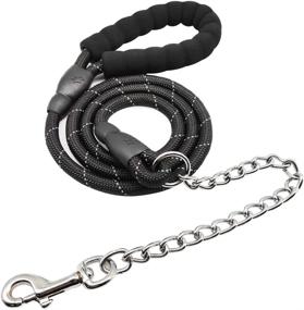 img 4 attached to 🐾 BTINESFUL 6FT Chew-Proof Dog Leash | Durable Nylon Rope with Anti-Chewing Chain | Padded Handle for Medium & Large Dogs | Outdoor Training, Walking, and Hiking