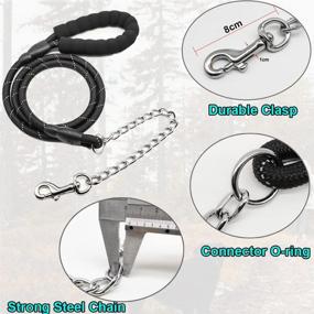 img 3 attached to 🐾 BTINESFUL 6FT Chew-Proof Dog Leash | Durable Nylon Rope with Anti-Chewing Chain | Padded Handle for Medium & Large Dogs | Outdoor Training, Walking, and Hiking