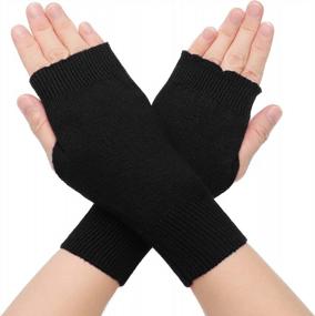 img 4 attached to Warm Up In Style With ZLYC Women'S Wool Knit Fingerless Gloves For Winter