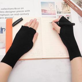 img 2 attached to Warm Up In Style With ZLYC Women'S Wool Knit Fingerless Gloves For Winter
