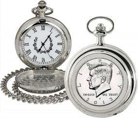 img 4 attached to Coin Movement Silvertone Certificate Authenticity Men's Watches in Pocket Watches