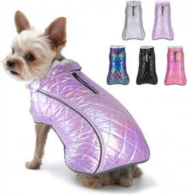 img 4 attached to HAOCOO Waterproof & Windproof Holographic Reflective Rainbow Dog Winter Coat With Leash Hole - Cold Weather Coats & Jackets For Small, Medium, And Large Dogs